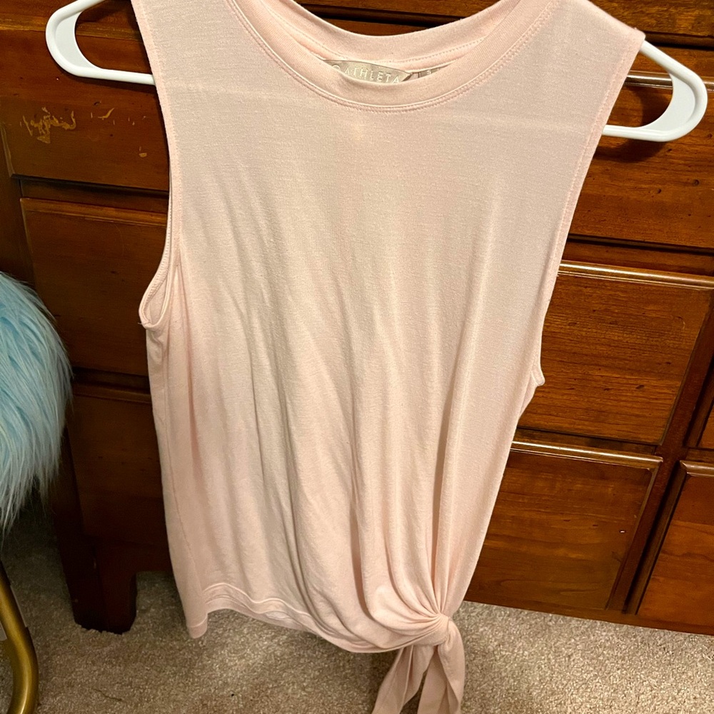 Athleta pink workout knot tank top S